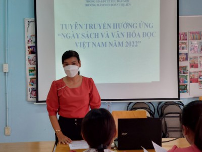 TRƯỜNG MN ĐOÀN THỊ LIÊN HƯỞNG ỨNG " NGÀY SÁCH VÀ VĂN HÓA ĐỌC VIỆT NAM NĂM 2022"