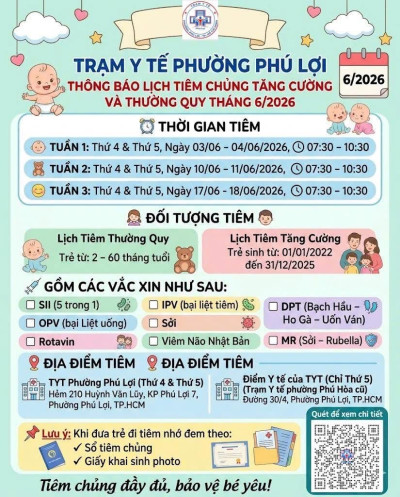 LỊCH TIÊN CHỦNG THÁNG 6/2026