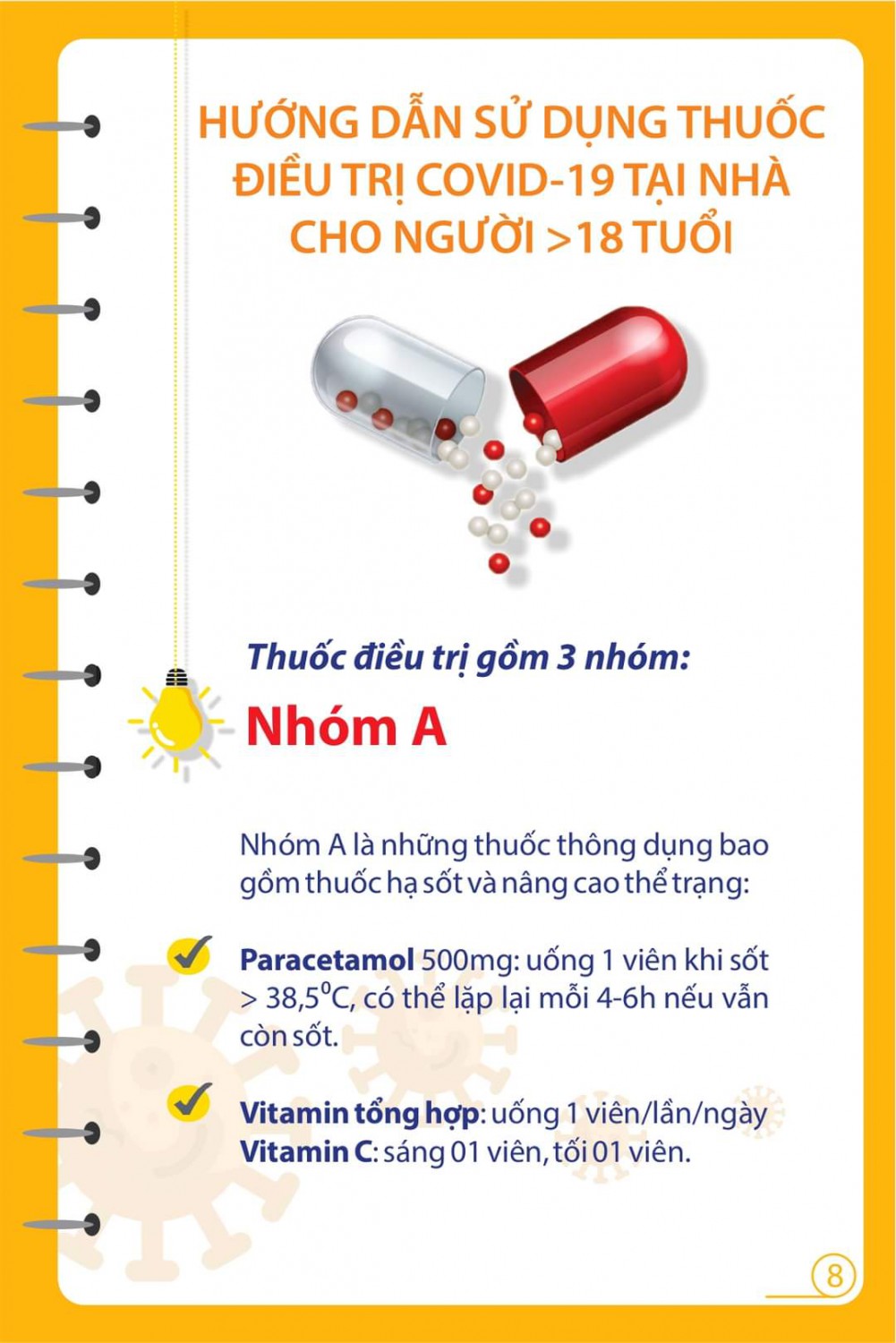 HƯỚNG DẪN ĐIỀU TRỊ COVID 19 TẠI NHÀ CHO NGƯỜI TRÊN 18 TUỔI
