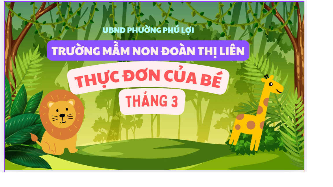 Thực đơn tháng 3